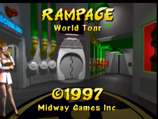 Rampage World Tour title screen for Playstation